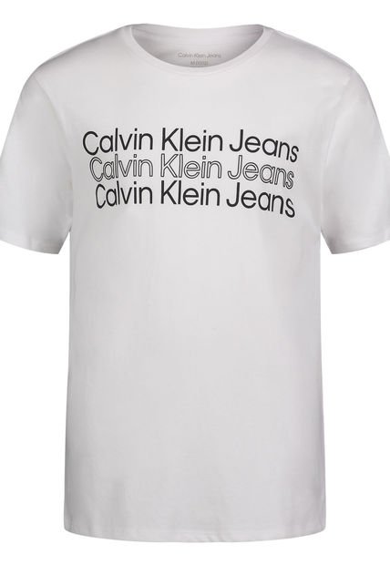 Camiseta Para Niño Manga Corta Blanco Calvin Klein