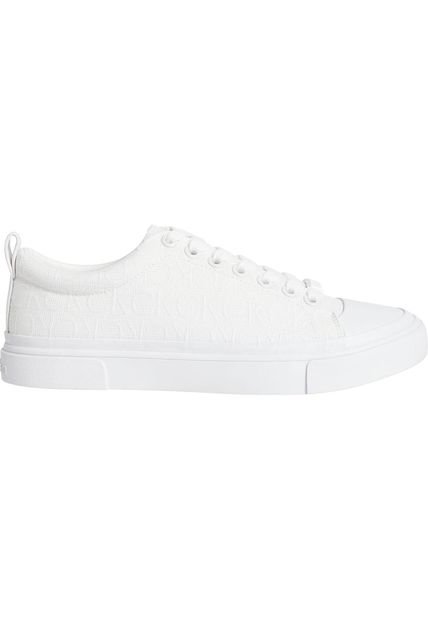 Tenis Blanco Blanco Reciclados Con Logo Calvin Klein