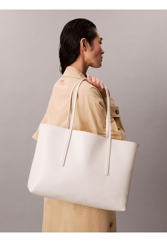 Bolso Blanco Tote Con Logo Monograma Con Bolsito Calvin Klein Calvin Klein