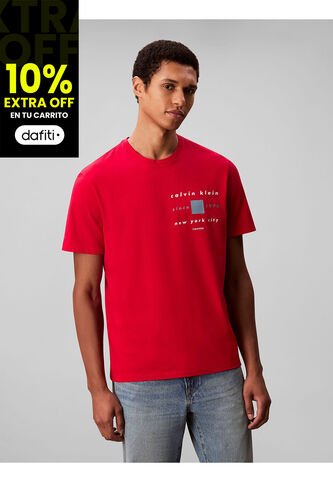 Camiseta Roja Con Estampado Gráfico Red Box New York City Calvin Klein Calvin Klein