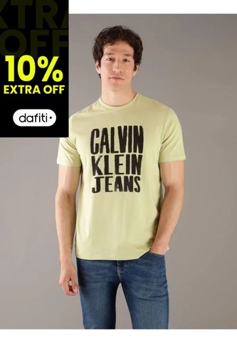 Camiseta Verde Stacked Graphic Crewnec Calvin Klein Calvin Klein