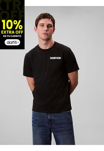 Camiseta Negra De Algodón Con Gráfico 3D Calvin Klein Calvin Klein