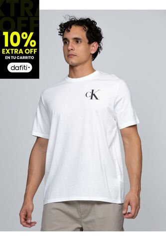 Camiseta Blanca Con Monograma 30s Calvin Klein Calvin Klein