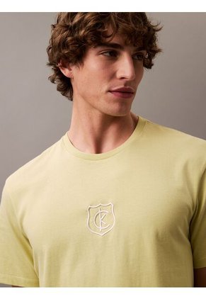 Camiseta Verde Embroidered CK Shield Crewneck Calvin Klein