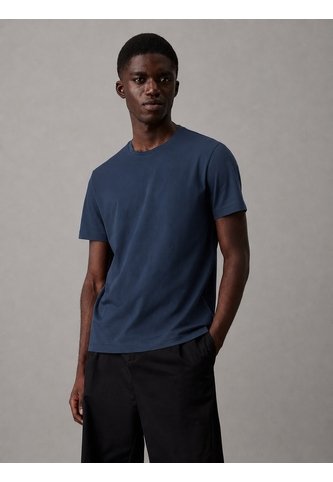 Camiseta Negra De Algodón Con Parche De Goma Calvin Klein Calvin Klein