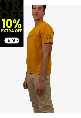 Camiseta Naranja Con Logo Traveling Calvin Klein Calvin Klein