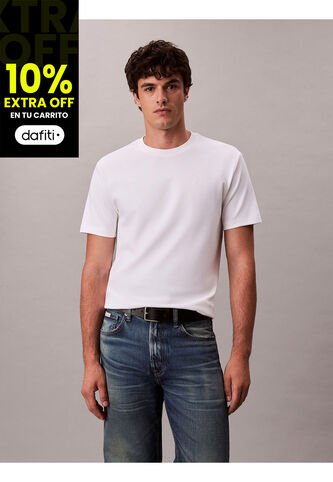 Camiseta Blanca De Algodón Interlock Calvin Klein Calvin Klein