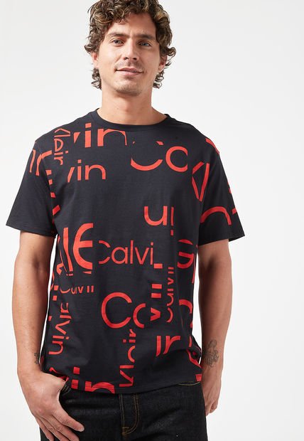 Camiseta Negro-Rojo Calvin Klein