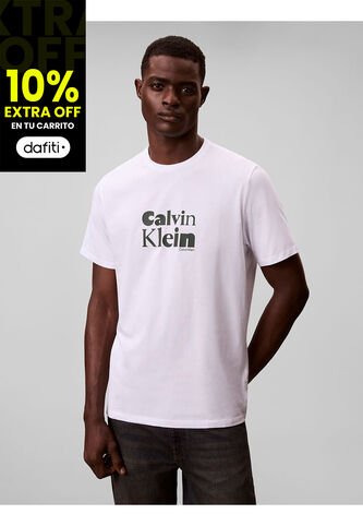 Camiseta Blanca Con Estampado Gráfico De Logo En Estilo Bold Calvin Klein Calvin Klein