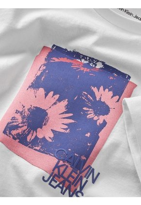 Camiseta Blanca Flower Graphic Para Niña Calvin Klein