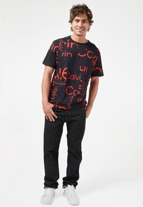 Camiseta Negro-Rojo Calvin Klein
