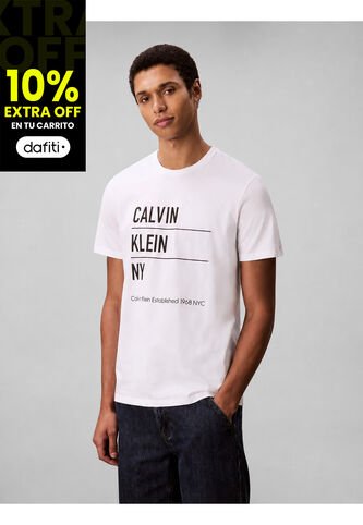 Camiseta Blanca Con Estampado Gráfico De New York Calvin Klein Calvin Klein