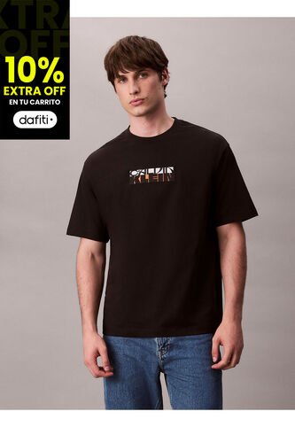 Camiseta Negra Con Gráfico De Logo En Bloque Calvin Klein Calvin Klein