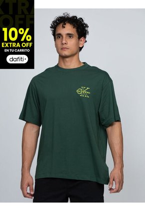Camiseta Verde Con Gráfico De Monograma Calvin Klein Calvin Klein