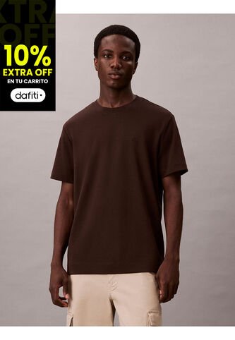 Camiseta Café De Algodón Interlock Calvin Klein Calvin Klein