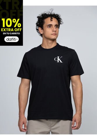 Camiseta Negra Con Monograma 30s Calvin Klein Calvin Klein