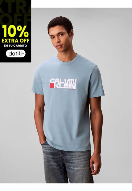 Camiseta Azul Con Estampado Gráfico Redbox Calvin Klein