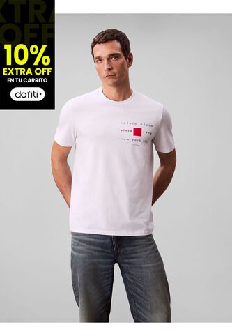 Camiseta Blanca Con Estampado Gráfico Red Box New York City Calvin Klein Calvin Klein