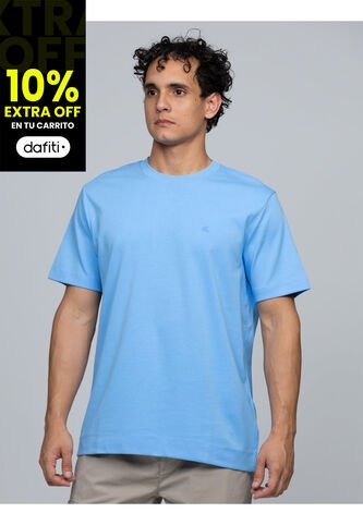 Camiseta Celeste De Algodón Interlock Calvin Klein Calvin Klein