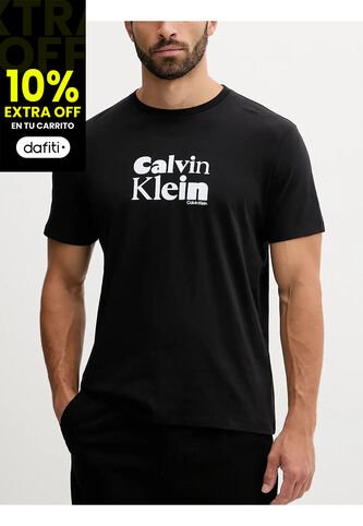 Camiseta Negra Con Estampado Gráfico De Logo En Estilo Bold Calvin Klein Calvin Klein