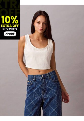 Camiseta Blanca Sin Mangas Con Estampado ártico Calvin Klein Calvin Klein