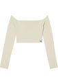 Saco Beige Cropped Manga Larga Con Logo Para Mujer Calvin Klein de Calvin Klein