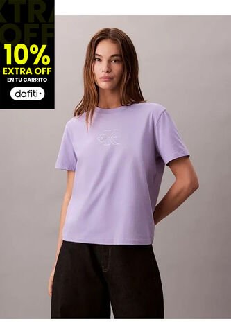 Camiseta Rosa Clásica Con Monograma Metalizado Calvin Klein Calvin Klein