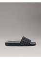 Sandalias Negras Con Estampado De Monograma Calvin Klein de Calvin Klein