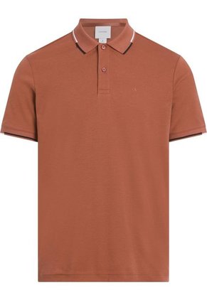 Polo Rojo Slim Con Detalle En Bordes Calvin Klein