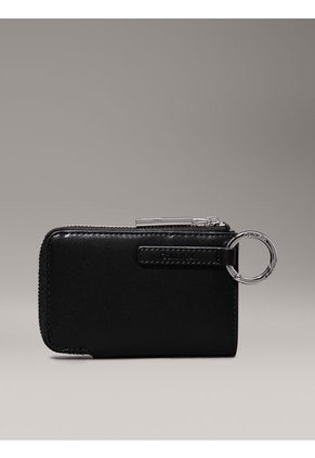 Tarjetero Negro De Cuero RFID Con Llavero Calvin Klein