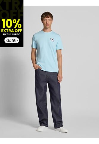 Camiseta Azul Cielo Con Monograma 30s Calvin Klein Calvin Klein