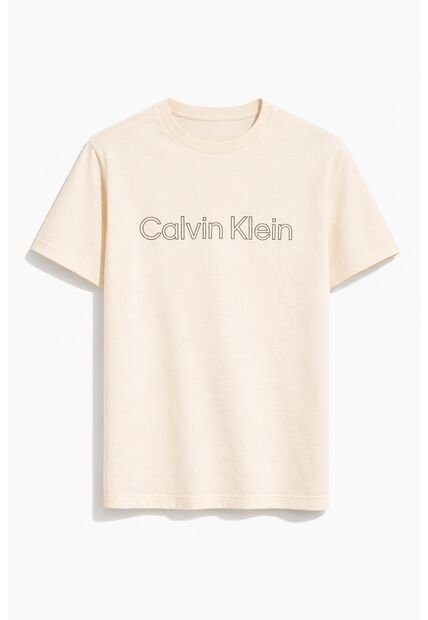 Camiseta Blanca Con Logo Traveling Calvin Klein