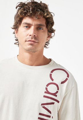 Camiseta Beige-Vinotinto  Calvin Klein