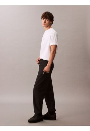 Jogger Negro En Tejido Terry Premium Con Monograma Bordado Calvin Klein