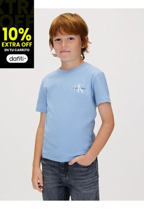 Camiseta Multicolor Infantil Con Monograma Calvin Klein