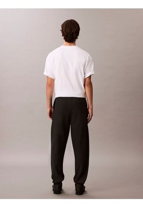 Jogger Negro En Tejido Terry Premium Con Monograma Bordado Calvin Klein