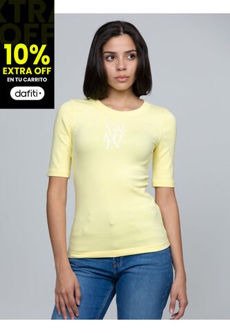 Camiseta Amarilla De Algodón Con Logotipo Calvin Klein Calvin Klein