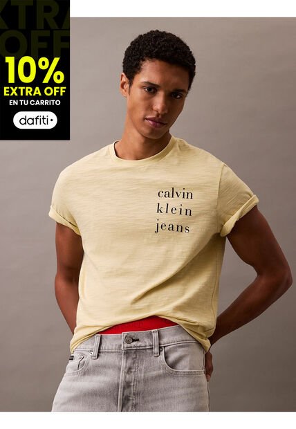 Camiseta Amarilla Classic Crewneck Calvin Klein