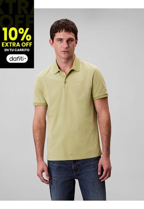 Polo Verde Con Monograma Bordado Calvin Klein