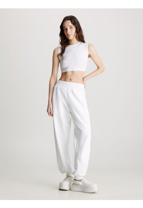 Pantalón Blanco Blanco Blanco De Chándal Holgado Con Monograma Calvin Klein
