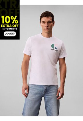 Camiseta Blanca Con Monograma Gráfico Calvin Klein