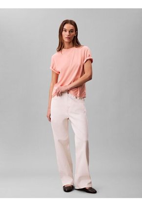 Camiseta Rosada Emblemática De Logo Calvin Klein