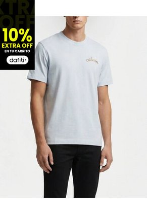 Camiseta Blanca Con Logo Bordado Calvin Klein