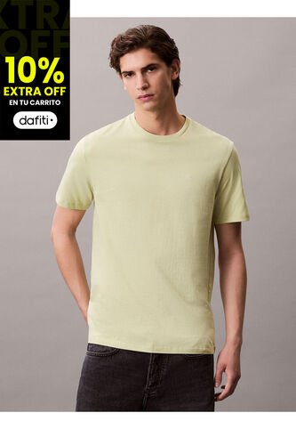 Camiseta Verde De Algodón Con Monograma Bordado Calvin Klein Calvin Klein