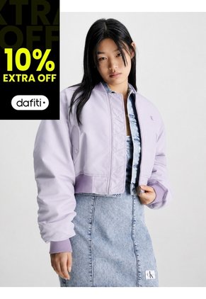 Chaqueta Morada Bomber Ligeramente Acolchada Para Mujer Calvin Klein
