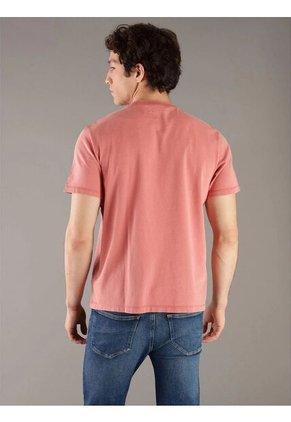 Camiseta Naranja Acid Wash Graphic Crewneck Calvin Klein
