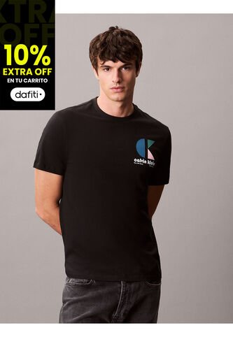 Camiseta Negra Con Monograma Gráfico Calvin Klein Calvin Klein