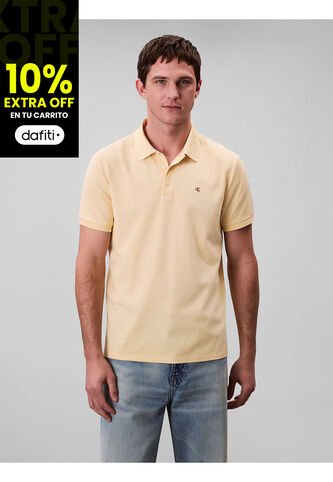 Polo Amarillo Con Monograma Bordado Calvin Klein Calvin Klein