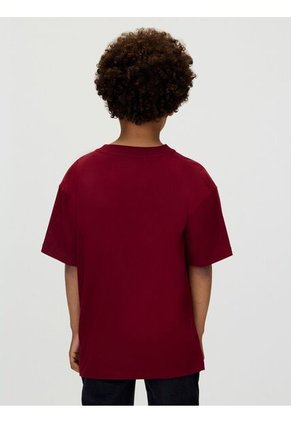 Camiseta Vino Tinto De Manga Corta Con Logo De Monograma Bordado Calvin Klein