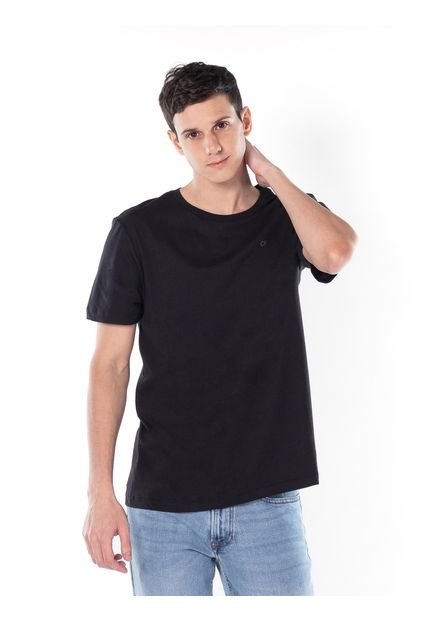 Camiseta Negra Solid Liquid Con Logo Calvin Klein